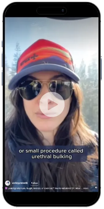 Instagram reel of Dr. Melissa Dawson from Urology Nevada