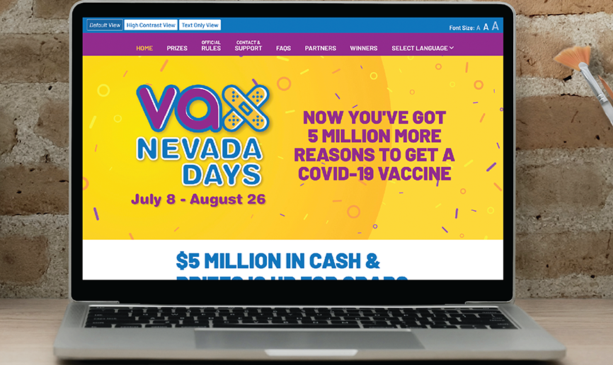 Vax Nevada Days website mock up