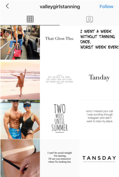 example of line grid on Instagram