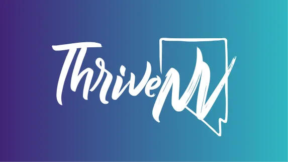 ThriveNV logo on a purple and blue gradient background